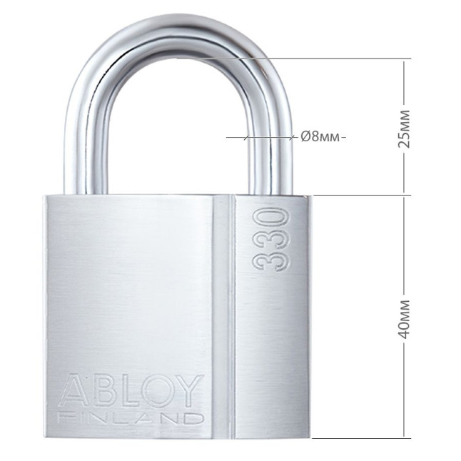 Замок навесной Abloy PL330 *PROTEC 2 TA77ZZ 2KEY PR2 T NR shackle 25мм 8мм BOX Замок навесной Abloy PL330 *PROTEC 2 TA77ZZ 2KEY PR2 T NR shackle 25мм 8мм BOX