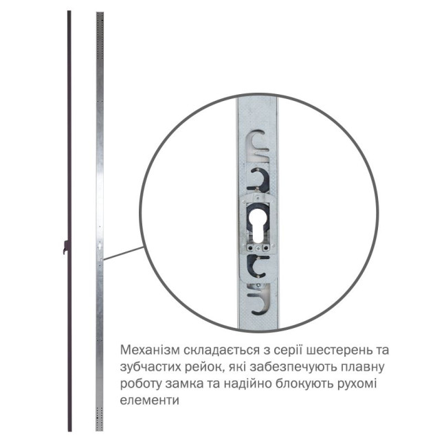 Замок накладний MUL-T-LOCK 2-WAY DIN EMA BROWN UNIV BS1100мм length_2250mm w/o_SP