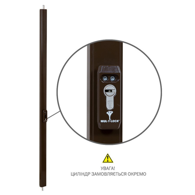 Замок накладний MUL-T-LOCK 2-WAY DIN M500 BROWN UNIV BS500мм length_1200mm w/o_SP
