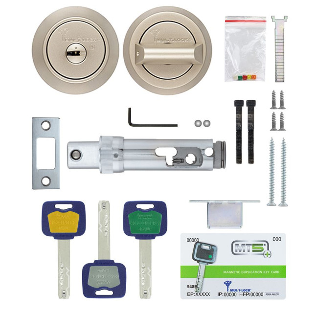 Замок врізний MUL-T-LOCK 1-WAY DEAD_BOLT HERCULAR SATIN_NICKEL UNIV BS60/70мм *MT5+ 3KEY DND5I_BLUE_INS 948B metal_door SP