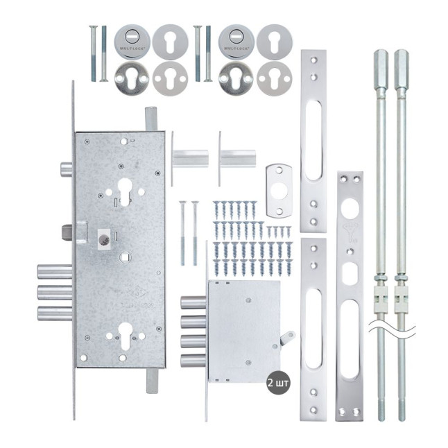 Замок врізний MUL-T-LOCK 3-WAY DIN+DIN 415G CR CHROME_NICKEL UNIV BS63мм 2_protectors SP
