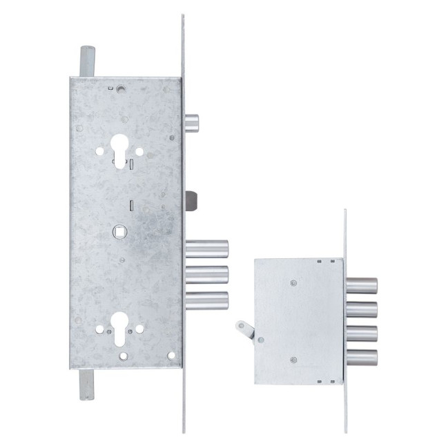 Замок врізний MUL-T-LOCK 3-WAY DIN+DIN 415G CR BRUSHED_NICKEL UNIV BS63мм 2_protectors SP