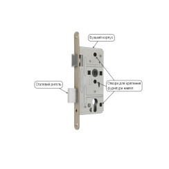 Замок врізний NEMEF DIN D147 RIGHT BS55мм 72мм BRASS_MAT 20мм w/o_SP Замок врізний NEMEF DIN D147 RIGHT BS55мм 72мм BRASS_MAT 20мм w/o_SP