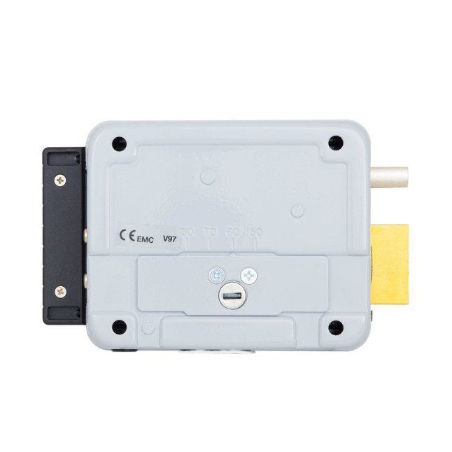 Замок электромеханический VIRO V97 8973.0712.1 BS50/80мм R 12VAC NC CYL 3KEY GATE накладной, с кнопкой, открывание наружу GREY (UKR RIGHT T3)