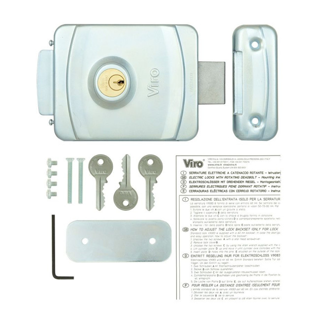 Замок электромеханический VIRO V9083.0794 BS50/80мм T1/T2 12VAC NC GATE накладной SS Замок электромеханический VIRO V9083.0794 BS50/80мм T1/T2 12VAC NC GATE накладной SS
