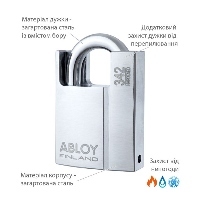 Замок навесной Abloy PL342 *PROTEC 2 TA77ZZ 2KEY PR2 T NR shackle 25мм 10мм BOX Замок навесной Abloy PL342 *PROTEC 2 TA77ZZ 2KEY PR2 T NR shackle 25мм 10мм BOX