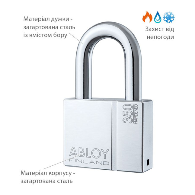 Замок навісний ABLOY PL350 *PROTEC2 TA77ZZ M/S NR_shackle 50мм 14мм BOX
