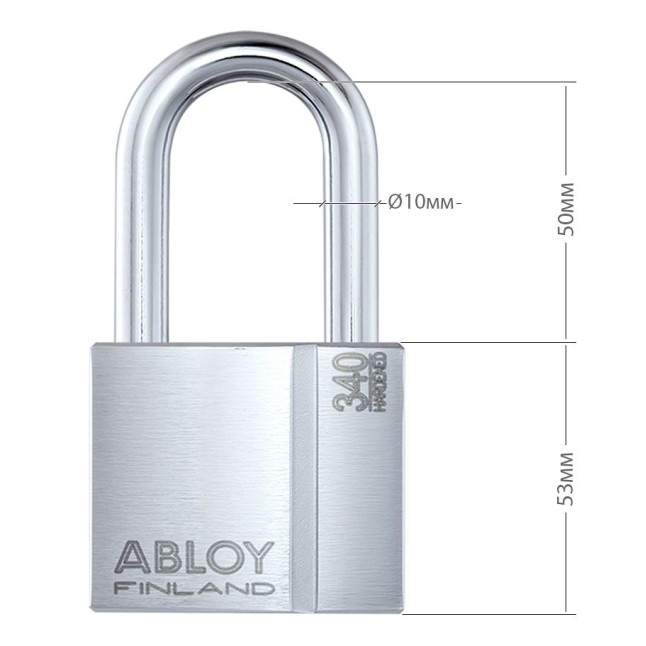 Замок навісний ABLOY PL340 *PROTEC2 TA77ZZ 2KEY PR2_T NR_shackle 50мм 10мм BOX