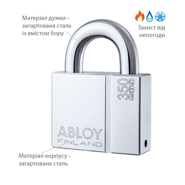 Замок навісний ABLOY PL350 *PROTEC2 TA77ZZ M/S NR_shackle 25мм 14мм BOX