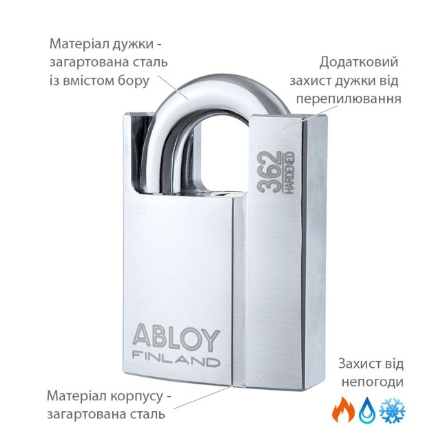 Замок навесной Abloy PL362 *PROTEC 2 TA77ZZ 2KEY PR2 T NR shackle 25мм 15мм BOX Замок навесной Abloy PL362 *PROTEC 2 TA77ZZ 2KEY PR2 T NR shackle 25мм 15мм BOX