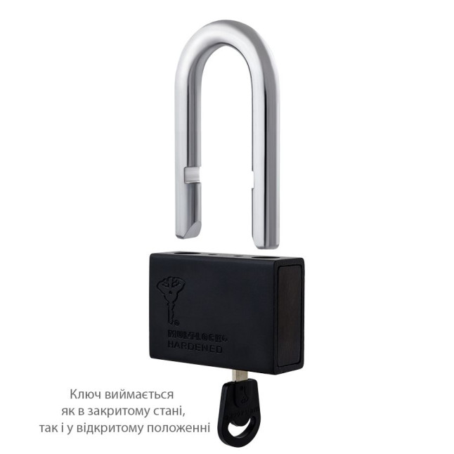Замок навісний MUL-T-LOCK M10/C3 CLASSIC 064 2KEY ARC_BLACK R_shackle 102мм 9,5мм PB