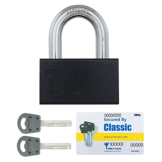 Замок навісний MUL-T-LOCK M16/C1 CLASSIC 064 2KEY ARC_GREY_INS R_shackle 50мм 15,8мм BOX_M