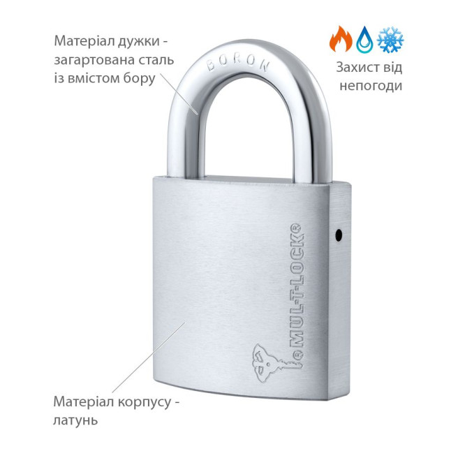 Замок навісний MUL-T-LOCK G55 *ClassicPro 4867 2KEY DND_BLUE_INS NR_shackle 27мм 10мм BOX_M