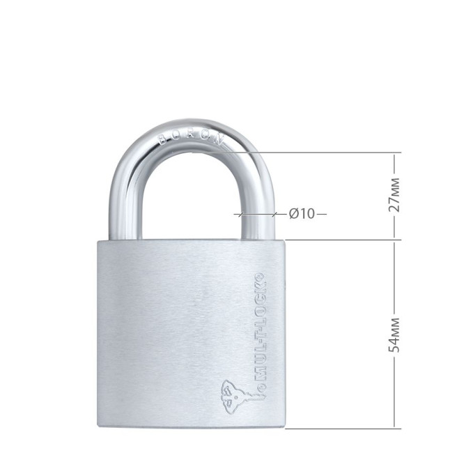 Замок навісний MUL-T-LOCK G55 *ClassicPro 4867 2KEY DND_BLUE_INS NR_shackle 27мм 10мм BOX_M