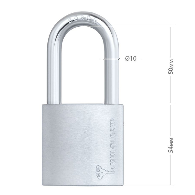 Замок навісний MUL-T-LOCK G55 CLASSIC 035 M/S NR_shackle 50мм 10мм BOX_M