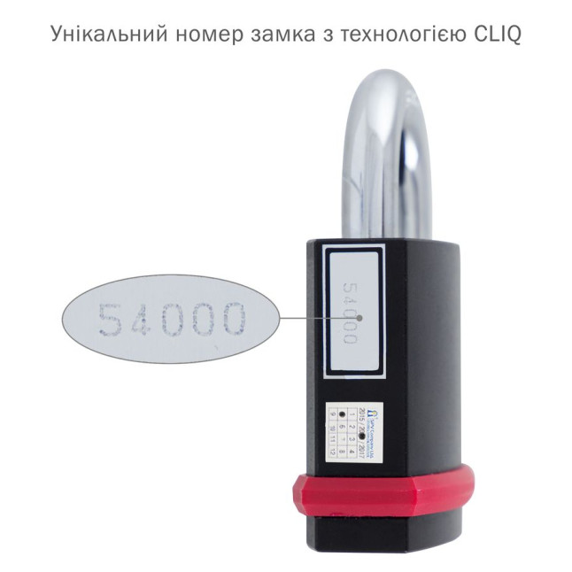 Замок навісний MUL-T-LOCK NE12L *INTERACTIVE+ CLIQ GAMMA LEFT M/S NR_shackle 25мм 12мм BOX_M