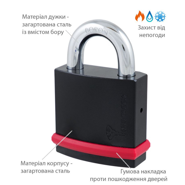 Замок навісний MUL-T-LOCK NE12L *INTERACTIVE+ CLIQ GAMMA LEFT M/S NR_shackle 25мм 12мм BOX_M