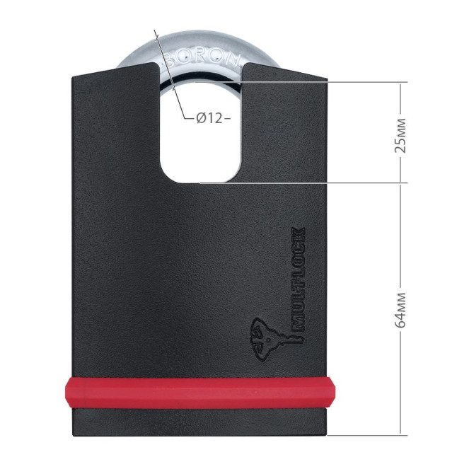 Замок навісний MUL-T-LOCK NE12H *INTERACTIVE+ 264S+ 3KEY DND3D_BLUE NR_shackle 25мм 12мм BOX_M