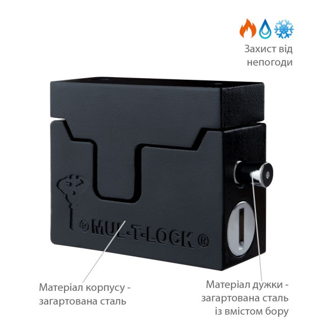 Замок навісний MUL-T-LOCK HASP LOCK *ClassicPro 4867 2KEY DND3D_PURPLE_INS SLID_shackle 13мм BOX_M