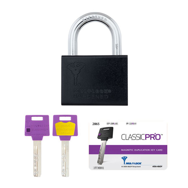 Замок навісний MUL-T-LOCK M10/C1 *ClassicPro 2865 2KEY DND3D_PURPLE_INS R_shackle 30мм 9,5мм BOX_M