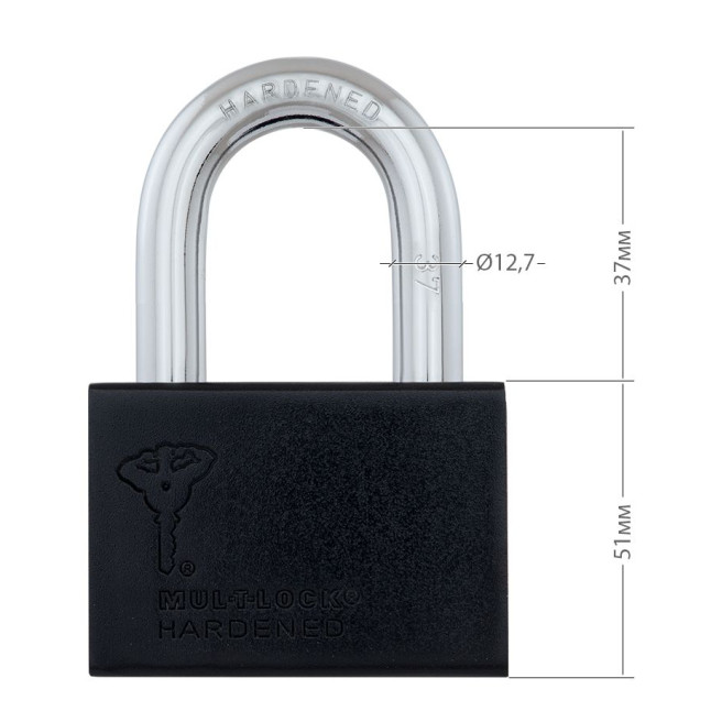 Замок навісний MUL-T-LOCK M13/C1 *ClassicPro 4867 2KEY DND3D_PURPLE_INS R_shackle 37мм 12,7мм BOX_M
