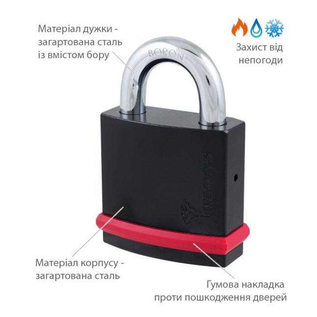 Замок навісний MUL-T-LOCK NE12L *INTERACTIVE+ 223S+ M/S NR_shackle 25мм 12мм BOX_M