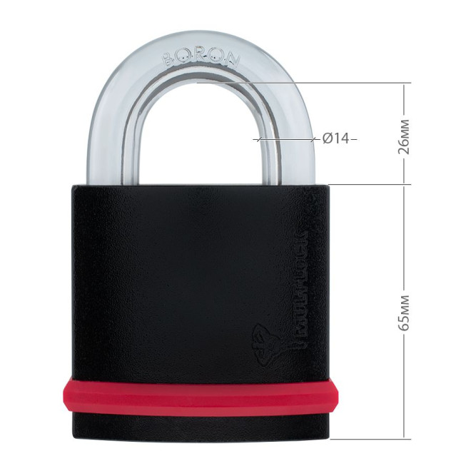 Замок навісний MUL-T-LOCK NE12L *INTERACTIVE+ 223S+ M/S NR_shackle 25мм 12мм BOX_M