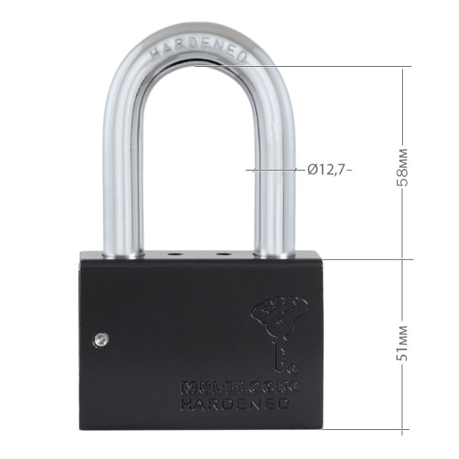Замок навісний MUL-T-LOCK M13/C2 *INTERACTIVE+ 264S+ 2KEY DND3D_BLUE_INS R_shackle 37мм 12,7мм BOX_M