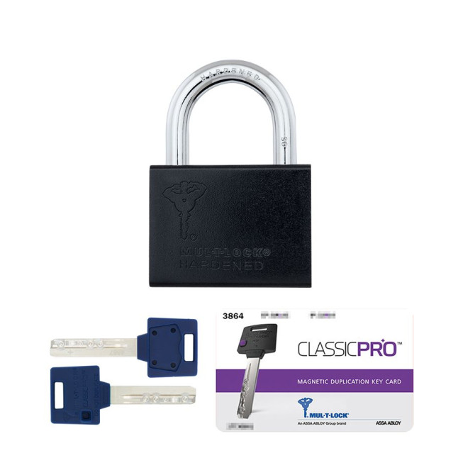 Замок навісний MUL-T-LOCK M10/C1 *ClassicPro 3864 2KEY DND_BLUE_INS R_shackle 30мм 9,5мм BOX_M