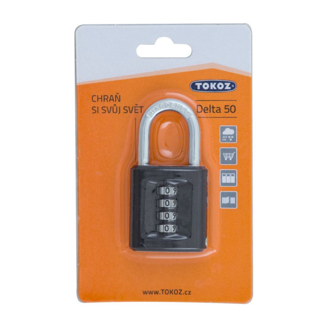 Замок навісний TOKOZ DELTA_50 CODE NR_shackle 39мм 7мм BLISTER