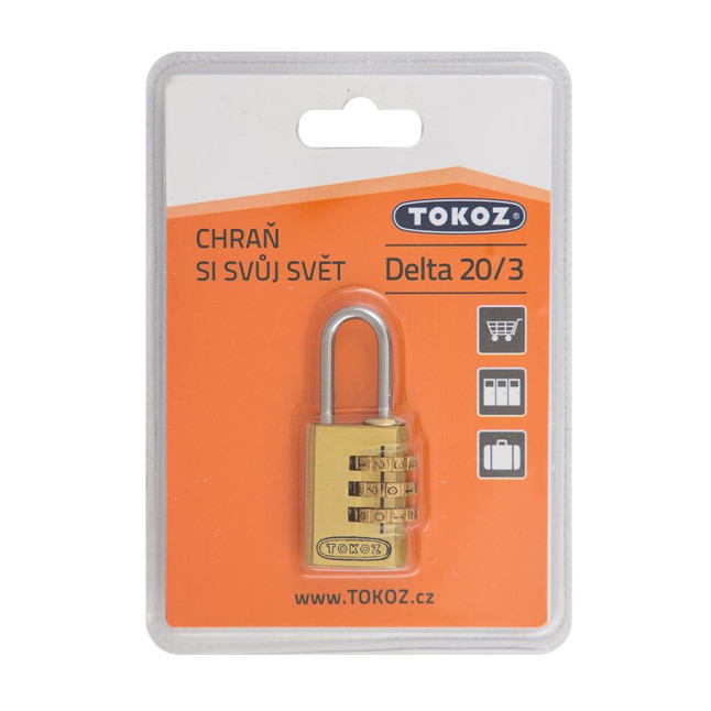 Замок навісний TOKOZ DELTA_20/3 CODE NR_shackle 22мм 3мм BLISTER Замок навісний TOKOZ DELTA_20/3 CODE NR_shackle 22мм 3мм BLISTER