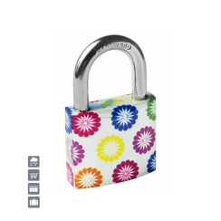 Замок навесной Tokoz FLOWER 40 3KEY TK1 M R shackle 22мм 6,2 мм 