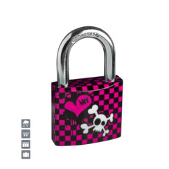 Замок навесной Tokoz EMO 40 3KEY TK1 M R shackle 22мм 6,2 мм 