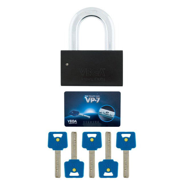 Замок навісний VEGA HEAVY DUTY VP-7 5KEY VEGA3D_BLUE R_shackle 50мм