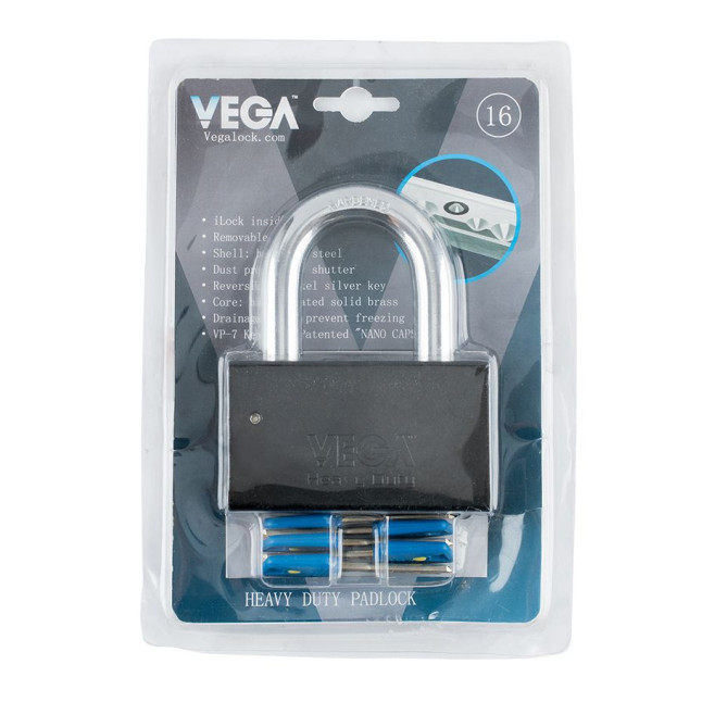 Замок навісний VEGA HEAVY DUTY VP-7 5KEY VEGA3D_BLUE R_shackle 50мм