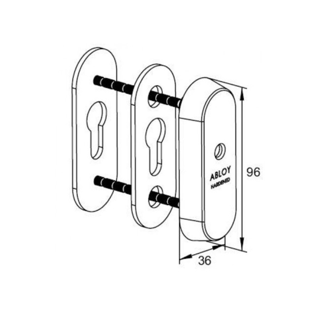 Протектор ABLOY CH102 DIN PLATE 12,5мм 40-80мм Хром_полірований 3клас CR Комплект