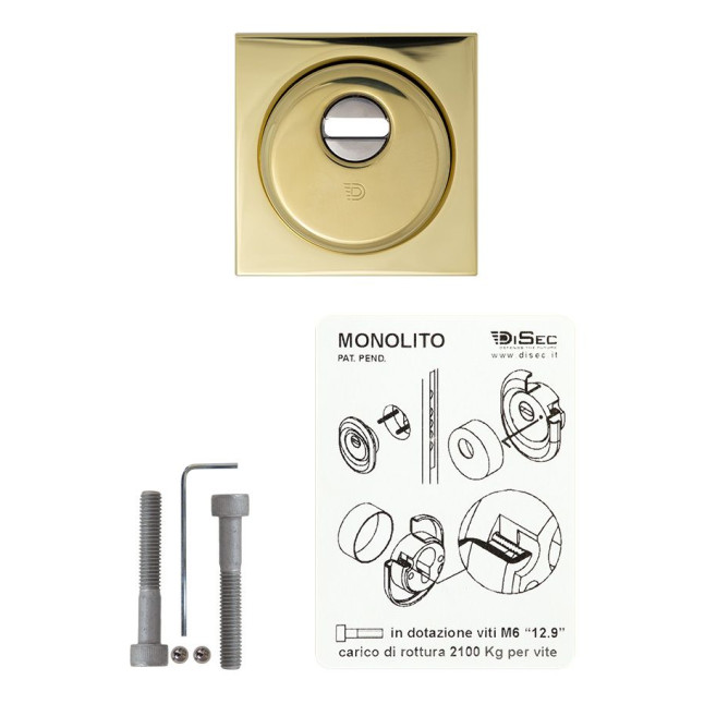 Протектор DISEC MONOLITO SFERIK BD200 DIN SQUARE 25мм латунь PVD 3клас 2 внешний Протектор DISEC MONOLITO SFERIK BD200 DIN SQUARE 25мм латунь PVD 3клас 2 внешний