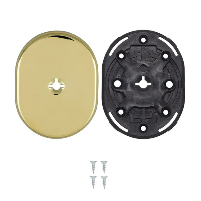 Щиток DISEC KT2112 Omega Oval латунь PVD 2 без шторки