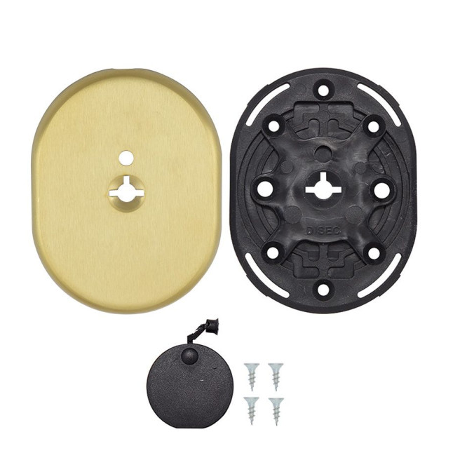 Щиток DISEC KT2140 OMEGA OVAL Латунь_мат TT З шторкою