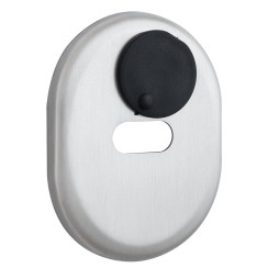 Щиток DISEC KT3856 LEVER_KEY OVAL Нерж.сталь_мат IT З шторкою