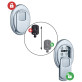 Протектор DISEC *MAGNETIC MG355DM LEVER KEY Oval 15мм хром мат T внешний, 3 магн ключа