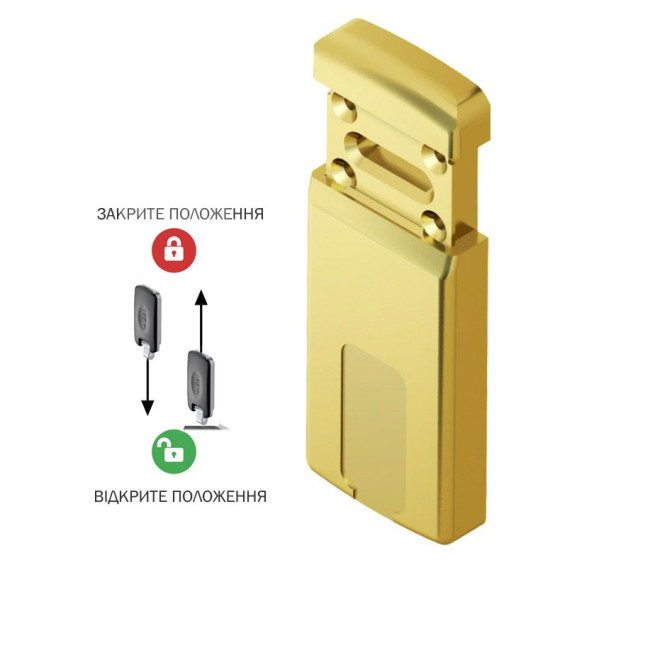 Протектор DISEC *MAGNETIC MG220MINI LEVER KEY Oval 12мм латунь PVD 3клас 2 внешний, 3 магн ключа