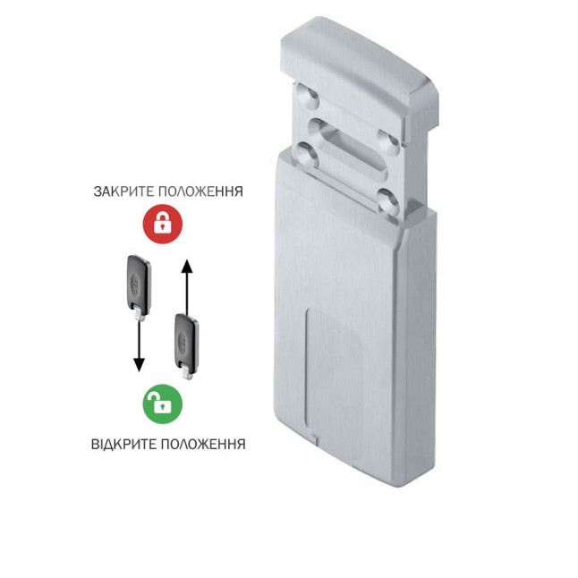 Протектор DISEC *MAGNETIC MG220MINI LEVER KEY Oval 12мм хром мат 3клас T внешний, 3 магн ключа