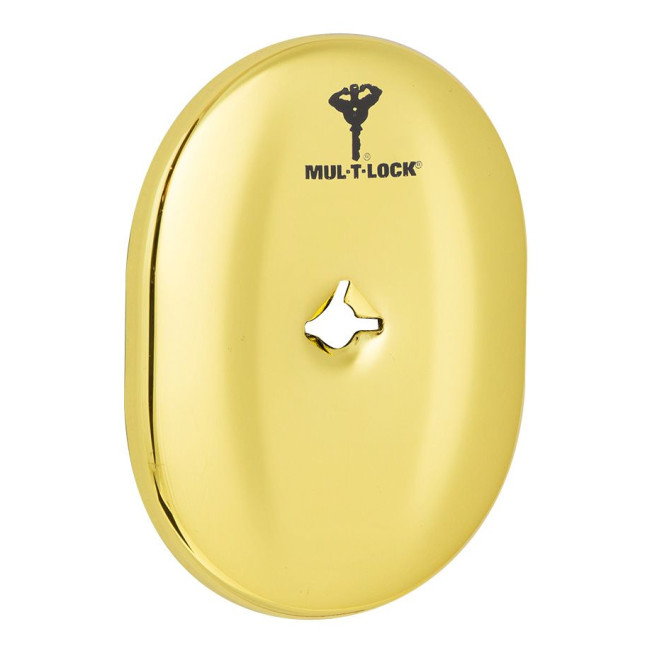 Щиток Mul-t-lock A703 Omega Oval латунь PVD BRIGHT BRASS PVD без шторки Щиток Mul-t-lock A703 Omega Oval латунь PVD BRIGHT BRASS PVD без шторки