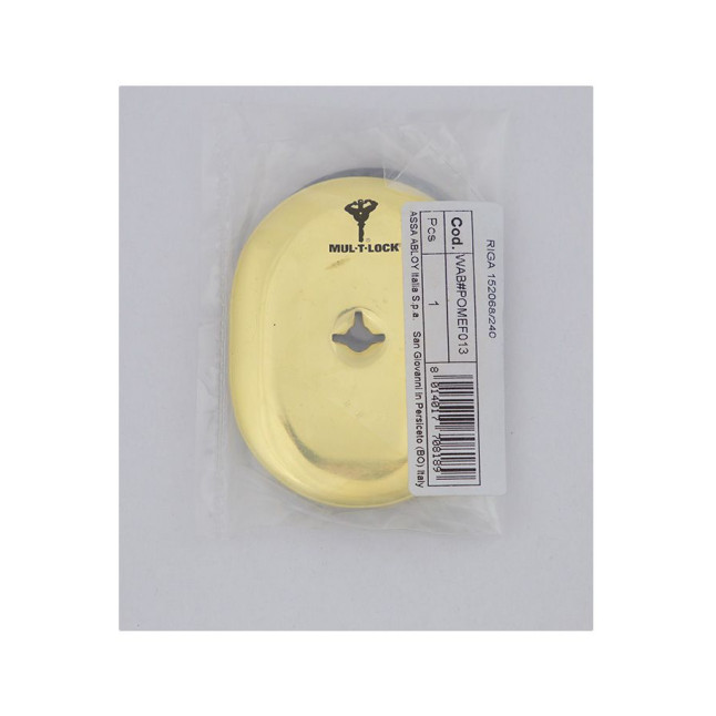 Щиток Mul-t-lock A703 Omega Oval латунь PVD BRIGHT BRASS PVD без шторки Щиток Mul-t-lock A703 Omega Oval латунь PVD BRIGHT BRASS PVD без шторки