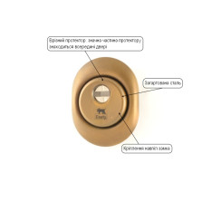 Протектор ESETY A615 DIN OVAL 23,5мм 40-50мм Латунь_PVD 3клас BRIGHT_BRASS_PVD Зовнішній Протектор ESETY A615 DIN OVAL 23,5мм 40-50мм Латунь_PVD 3клас BRIGHT_BRASS_PVD Зовнішній