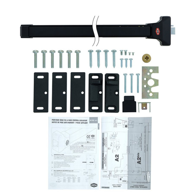 Замок JPM для евакуаційного виходу накладний 910000-10-0-A_Touch_bar_FAP90_Rim latch N N: black (RAL 9005) 1 Locking 1200мм