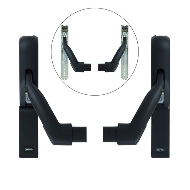 Замок NEMEF для евакуаційного виходу накладний 3650/1 N N: black (RAL 9005) 2 Locking 9мм