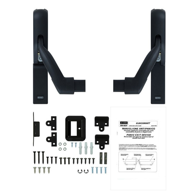 Замок NEMEF для евакуаційного виходу накладний 3650/1 N N: black (RAL 9005) 2 Locking 9мм