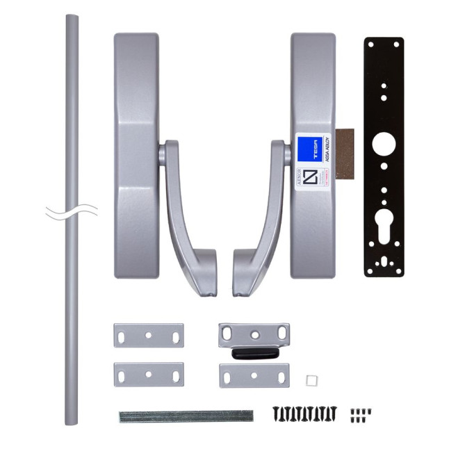 Замок TESA для эвакуационного выхода накладной 1910908 PP P: silver (RAL9006)/P: silver (RAL9006) 1 Locking 900мм 8мм Замок TESA для эвакуационного выхода накладной 1910908 PP P: silver (RAL9006)/P: silver (RAL9006) 1 Locking 900мм 8мм